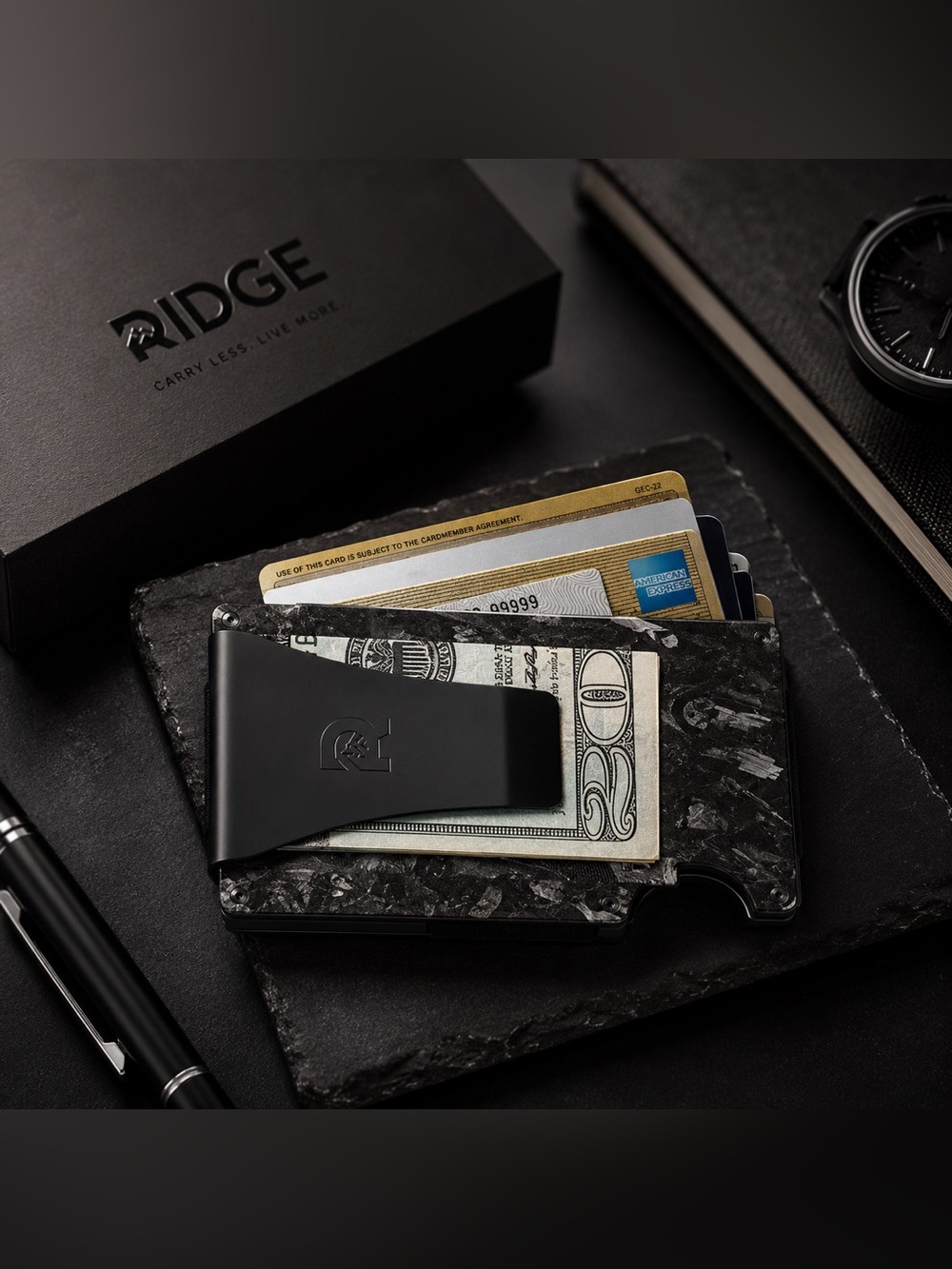 The Ridge Carbon Fiber RFID Wallet w/ Box, Tool & $10 Reward Card - Picture 5 of 14